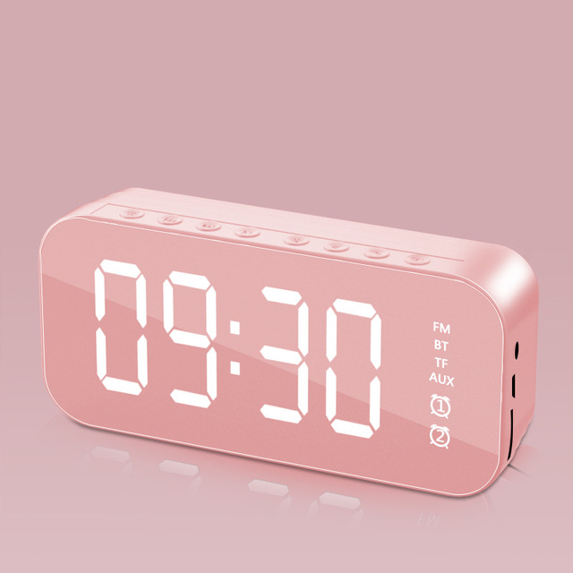 Bluetooth Speaker Outdoor Waterproof Portable Audio USB Charging Stereo Subwoofer Loudspeaker 1000MA Mirror Alarm Clock