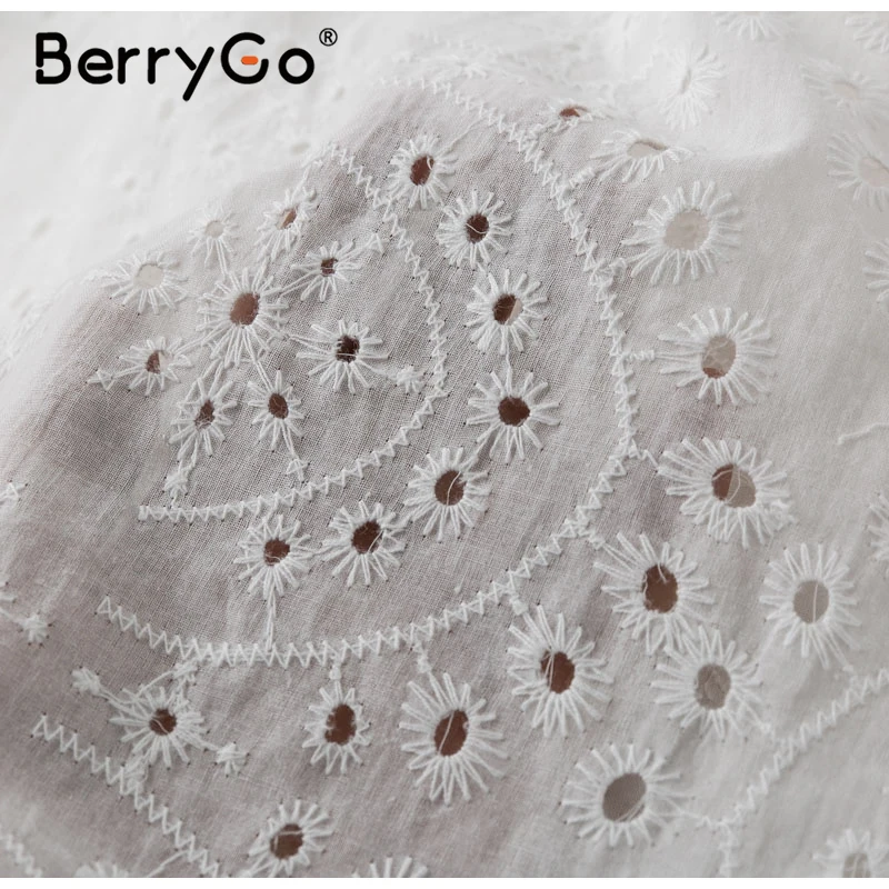 BerryGo, открытая хлопковая белая блузка, женская, винтажная, с рюшами, весна-лето, рубашка, топ, женская, новая, шикарная, модная блузка, рубашка, blusas