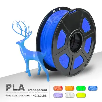 

PLA Transparent Blue Filament for 3D Printing 1kg 1.75mm with Spool 0.02mm Tolerance No Bubble Material for FDM 3D Printer Pen
