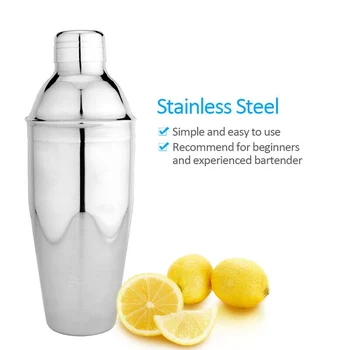 

550ml Cocktail Shaker Set Drink Maker Mixer Martini Bartender Kit Bar Tool Measuring Jigger Chilled Cocktail Glass