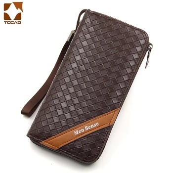 

men wallets Luxury Knitting Clutch men's Purse wristlet Phone Bag Compartment Bit billeteras para hombre carteira masculina