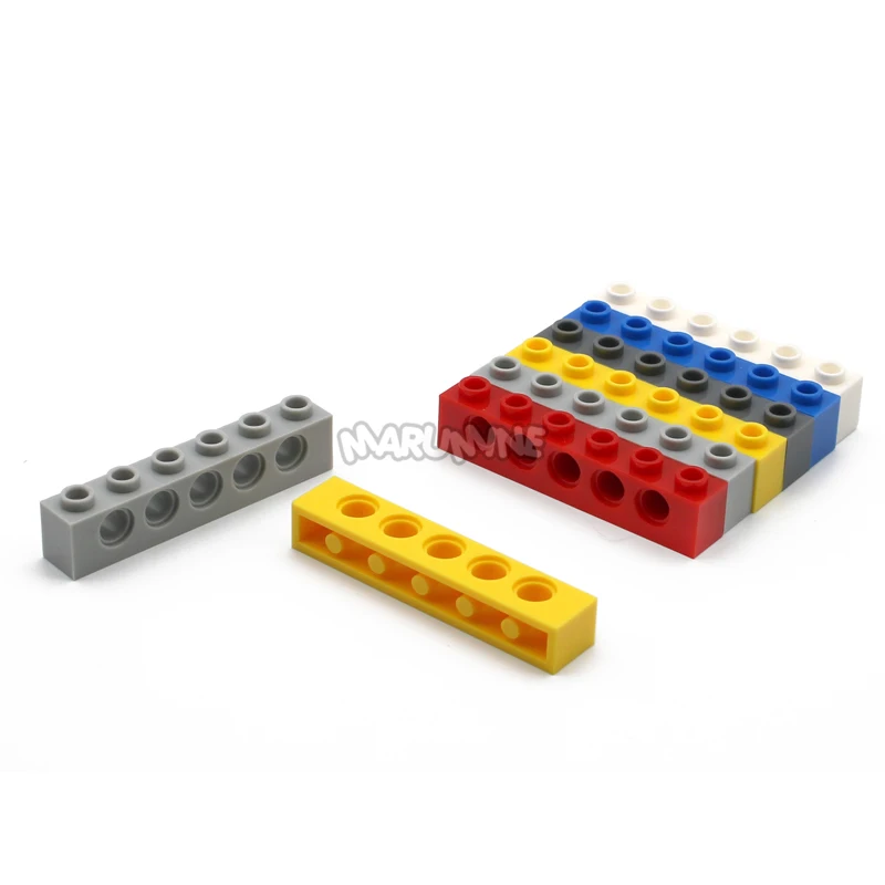 MARUMINE 30 шт./лот Technic Brick 1x6 с отверстиями строительные блоки аксессуары 3894 Обучающие Классические игрушки для мальчиков и девочек