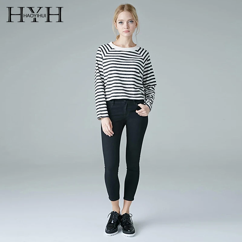 HYH HAOYIHUI новые модные однотонные черные брюки-карандаш женские обтягивающие леггинсы с низкой талией карманы по щиколотку брюки тонкие джинсы