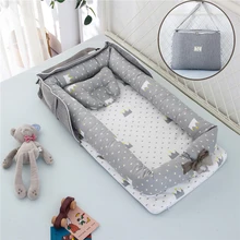 Rimovibile Neonato Letto Bambino Culla Letto Nido Sacchetto Set Bebe Proteggere Cuscino Culla Paraurti Portatile Da Viaggio Culla per Neonato babynest