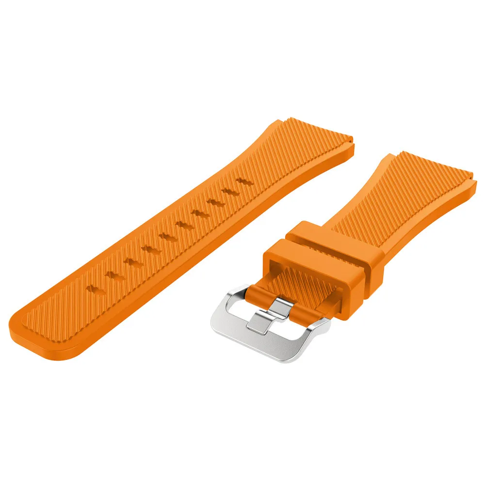 22 мм силиконовый смарт-браслет для samsung gear S3 Frontier силиконовый ремешок Браслет для gear S3 Galaxy Watch 46 мм huawei watch GT - Цвет: Оранжевый