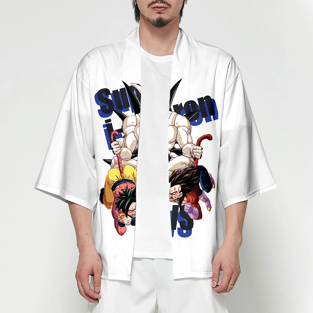 WAMNI Harajuku Japanese Kimono Costume Cardigan Shirt Top Anime Character Hip Hop Fashion Personality Trend Comfortable | Тематическая