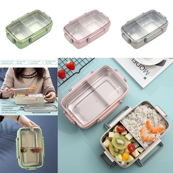 

Portable Japanese 304 Stainless Steel Lunch Box With Compartments Tableware Bento Box Microwavable Lunch Box For Kids
