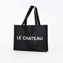 Новое поступление 500 шт/партия 32x24Hx8cm черные многоразовые нетканые матерчатые хозяйственные сумки с толстыми ручками для выставки/продвижения/подарка