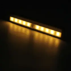 Перезаряжаемый Налобный фонарик детектор света шкаф кухня спальня 10LED PIR инфракрасный настенный ночник