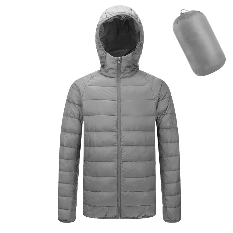 Зимняя новая мужская Ультралегкая куртка с капюшоном на белом утином пуху теплая куртка линия портативный пакет мужская куртка, пальто 3XL