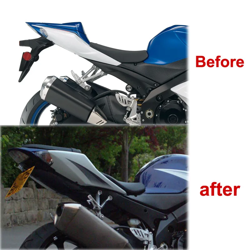Для Suzuki GSXR1000 GSX-R 1000 K5 K7 2005-2008 Tail Tidy Fender Eliminator Kit номерной знак держатель Кронштейн черный 1 комплект