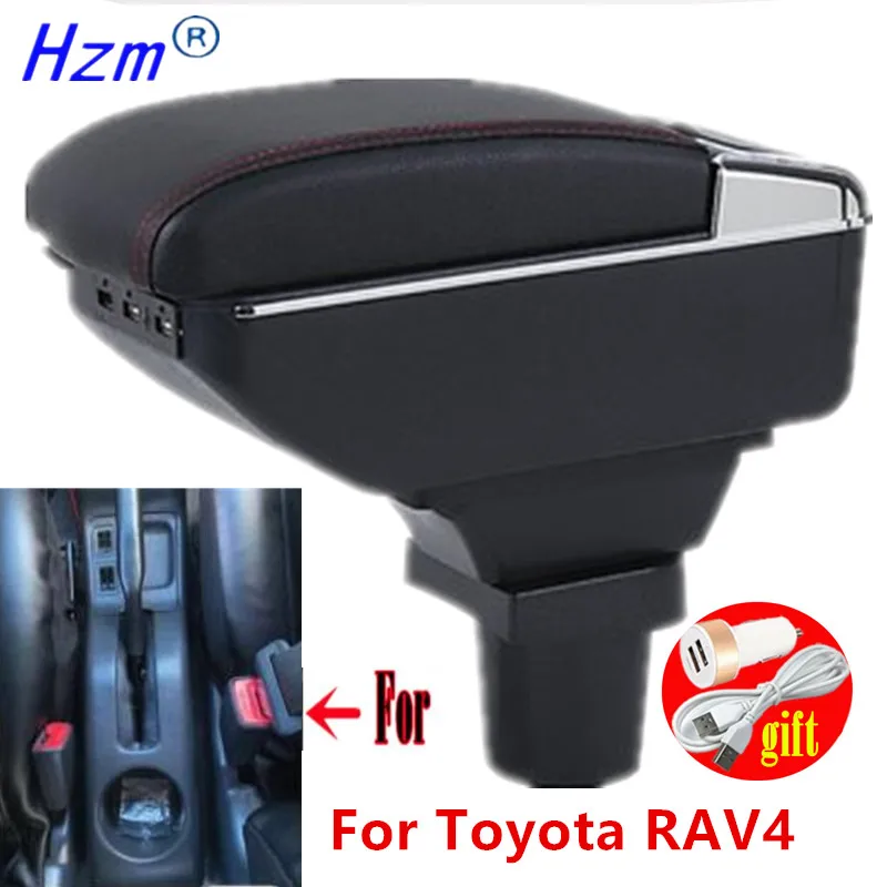 GAFAT Compatible Con Toyota RAV4 / Hybrid 2019-2024 2025 Cubierta Del Reposabrazos, RAV4 Consola Central Reposabrazos Protección Fundas De Reposabrazos, Piel PU, Accesorios RAV4 (Negro