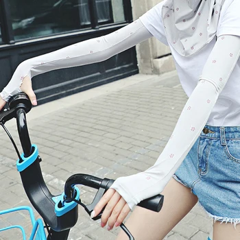 

Outdoor 2PCS Sports Arm Sleeve UV Protection Sunscreen Soft Ice Silk Sleeve Summer Riding New Men And Women Arm Sleeves