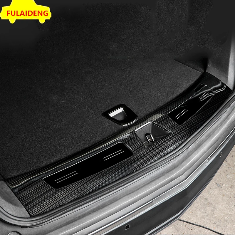 Для Cadillac XT5- Интерьер черный титан багажник задний бампер порога пластина защитная решетка автомобиль Стайлинг Аксессуары