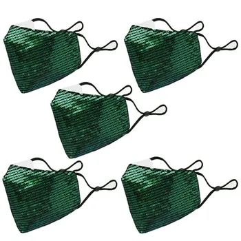 

5PC Outdoor Mouth Mask Washable Reuse Face Mask Sequins Protection Mask Mouth Cover Face Shield Breathable Mondmaskers