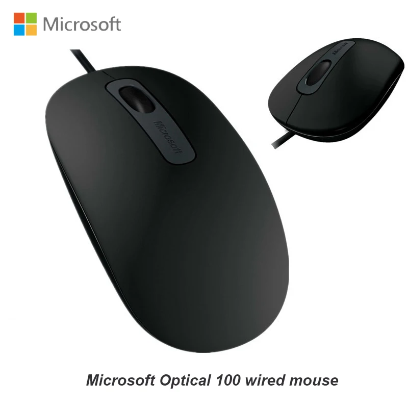 Оригинальная оптическая проводная мышь Microsoft 100 USB 2 0 модная офисная смарт 1000DPI для