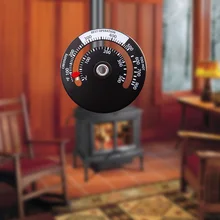 1 шт., высококачественный термометр для камина, дровяного бревна, горящая печь, труба, огнеупорный обогреватель, алюминиевый сплав, домашний термометр с питанием от тепла