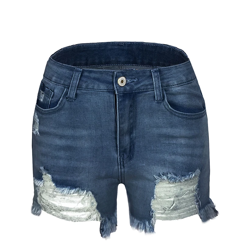 hotpants 2022 New Women Slim Tassels Hole Denim Shorts Fashion Casual Summer Blue Denim Shorts Sexy Solid Color Wash Streetwear Shorts high waisted denim shorts