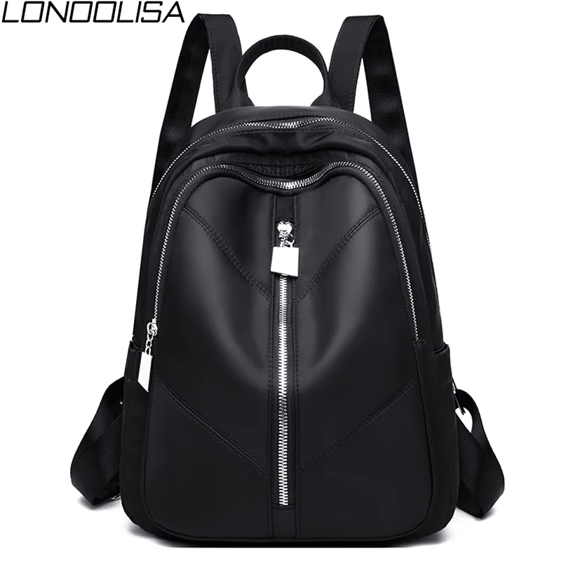 

New Simple Women Black Backpacks Mochila Feminina Light Capacity School Bag for Girls Rucksack Waterproof Light Travel Backpack