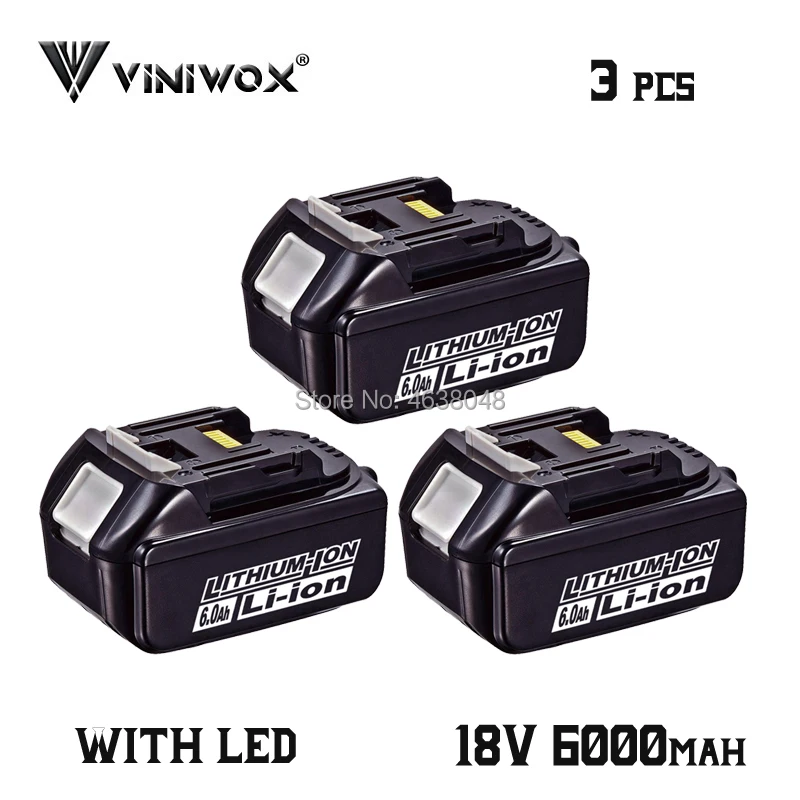 Литий ионный аккумулятор 18 в BL1860 6000 мАч для Makita BL1830 BL1840 BL1850 BL1815 LXT400 аккумуляторные