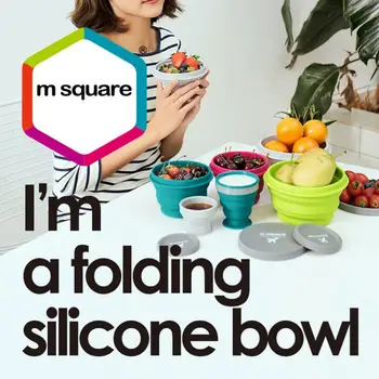 

Newest 1000ML Food Grade Silicone Collapsible Portable Bowl For Household Travel Outdoor Activities Folding Silicone Bowl
