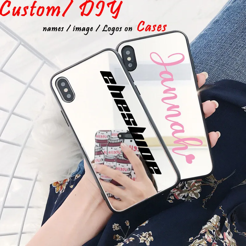 Custom name logo Phone Case For Vivo V17 Neo Z5X Z1 V15 iQOO Y17 Y12 Y15 Y3 S1 Y19 Luxury Full Mirror Soft personalized Cover | Мобильные