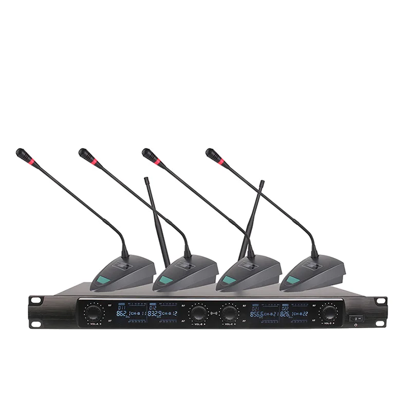 

Orban metal material 4-channel wireless microphone system 4 conference microphones for conference rooms, teaching, presentations