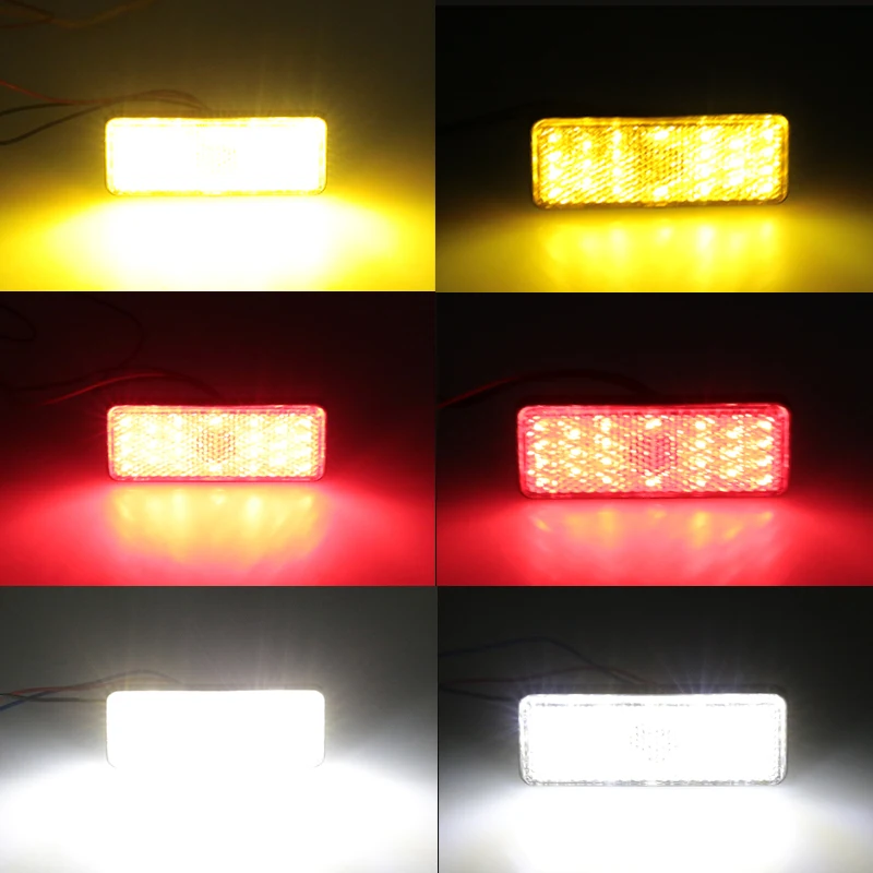 S 12V LED Red Reflector Tail/Brake/Stop Light - For Jeep, SUV, Truck, Trailer (Universal Mount) LED Trailer Light - Foto 12