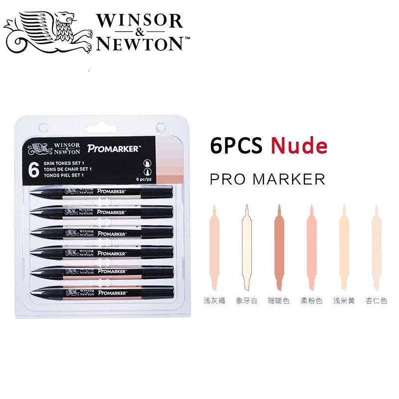 Windsor& Newton Promarke Профессиональный Эскиз маркер ручка 6/12 цвет костюм Алкогольная Кисть ручка для рисования манга модный дизайн