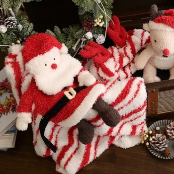 

Warm Fluffy Blanket Santa Claus Winter Blanket Soft For Bed Christmas Decor For Home