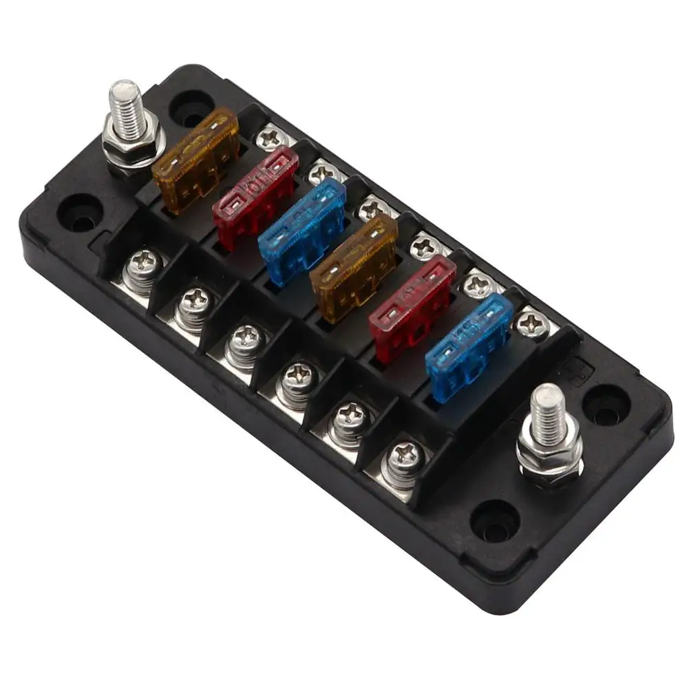 

New Fuse Box Car Fuse Holder 1 In 6 Out with Independent Positive Negative Models with Extra Accessories Line-up 6-way Fuse Bloc