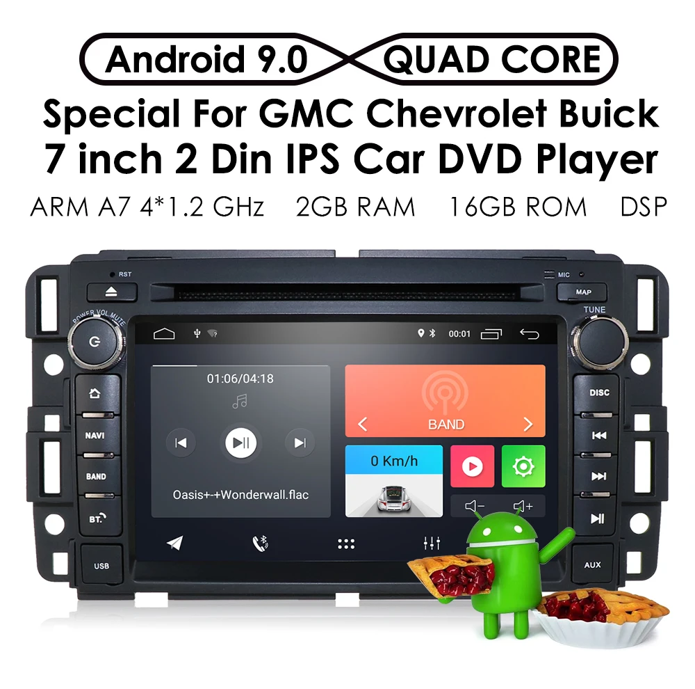 Discount Android 9.0 GPS navigation Car DVD Player For GMC Yukon Tahoe 2007-2012 multimedia 2 din radio recorder 2GB+16GB GPS WIFI EQ DSP 1