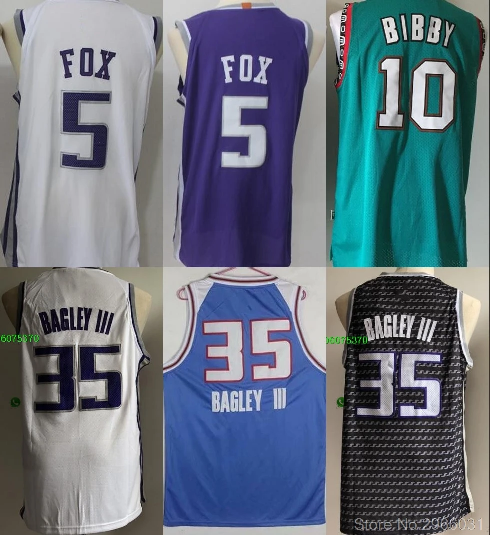 Мужская Высокая Школьная майка сшитая Размер S-XXL De'Aaron Fox 5 Marvin Bagley III 35 Mike Bibby 10