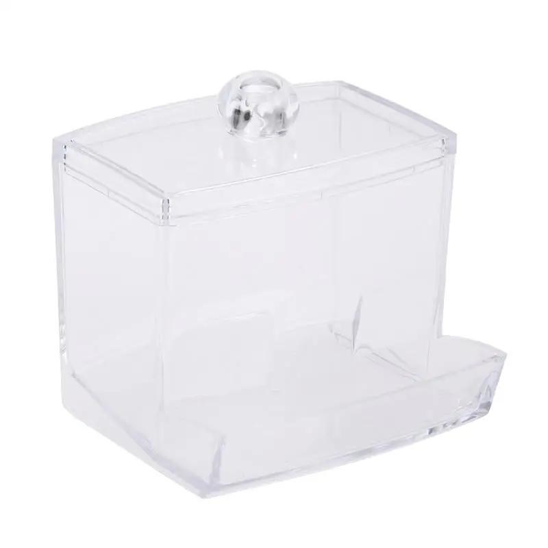 

Cotton Swab Storage Dispenser Cotton Ball Swab Holder Cosmetics Makeup Storage Holder with Lid(Transparent)