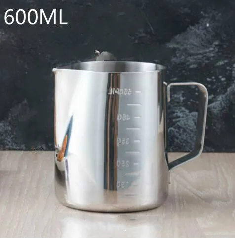 600ML with scale Eworld из нержавеющей стали, кувшин для вспенивания молока, эспрессо, кофейная кружка, кувшин, бариста, ремесло, кофейные чашки для капучино, латте, горшок SP121815 - Цвет: 600ML with scale