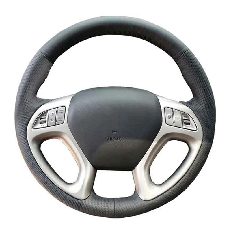 Steering Wheel Cover For Hyundai ix35 Tucson 2 2011-2015 Leather Braid