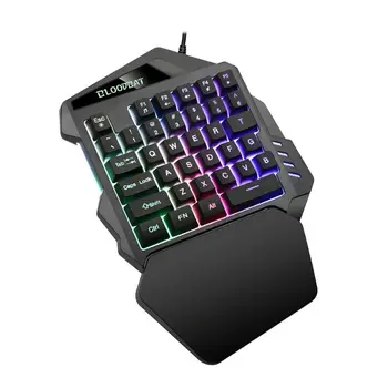 

One-handed Membrane Keyboard Wired USB 35 Keys Backlit Gaming Keypad for Laptop