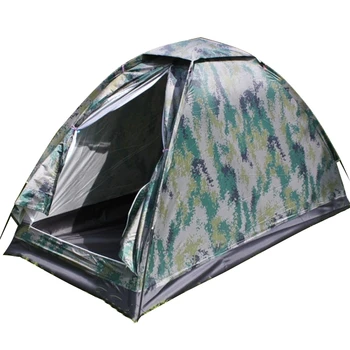 

Outdoor Camouflage Tent Beach Tent Camping Tent for 1 Person Single Layer Polyester Fabric Waterproof Tents Carry Bag