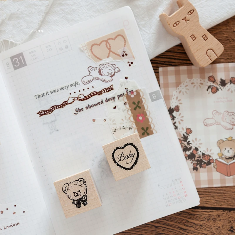 Annie Diary Series wooden rubber stamps for scrapbooking stationery DIY