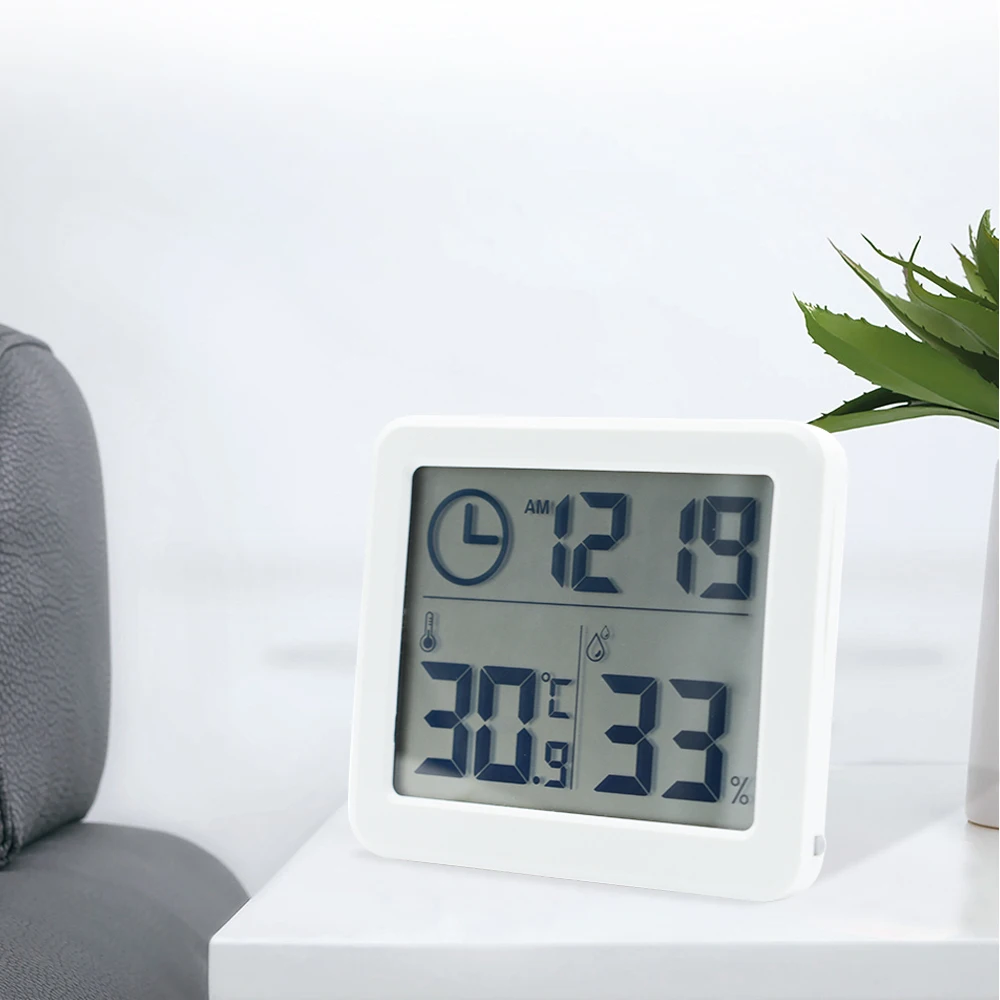 Дисплей электронные часы для украшения дома спальни lcd большой номер настольные мини часы ЖК-экран цифровой Температура Влажность