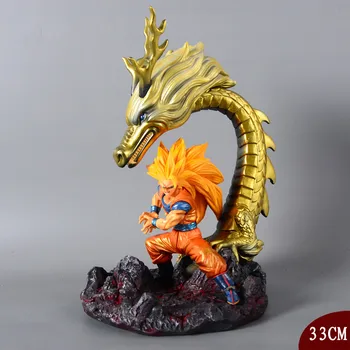 

Anime Dragon Ball Super Saiyan Son Goku Shenron Dragon Punch GK Statue PVC Action Figure Collection Model Toy M2691