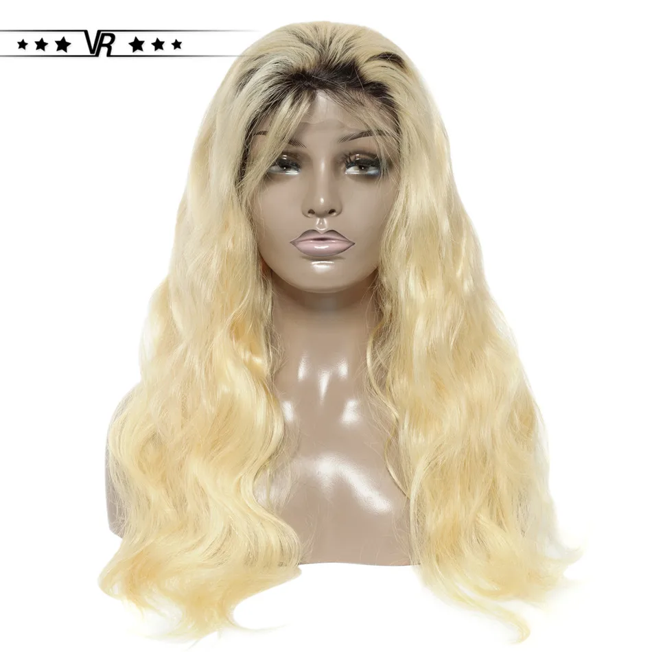 VR Star Качество блонд парик фронта шнурка 4*4#613 волнистые человеческие волосы парик для черных женщин