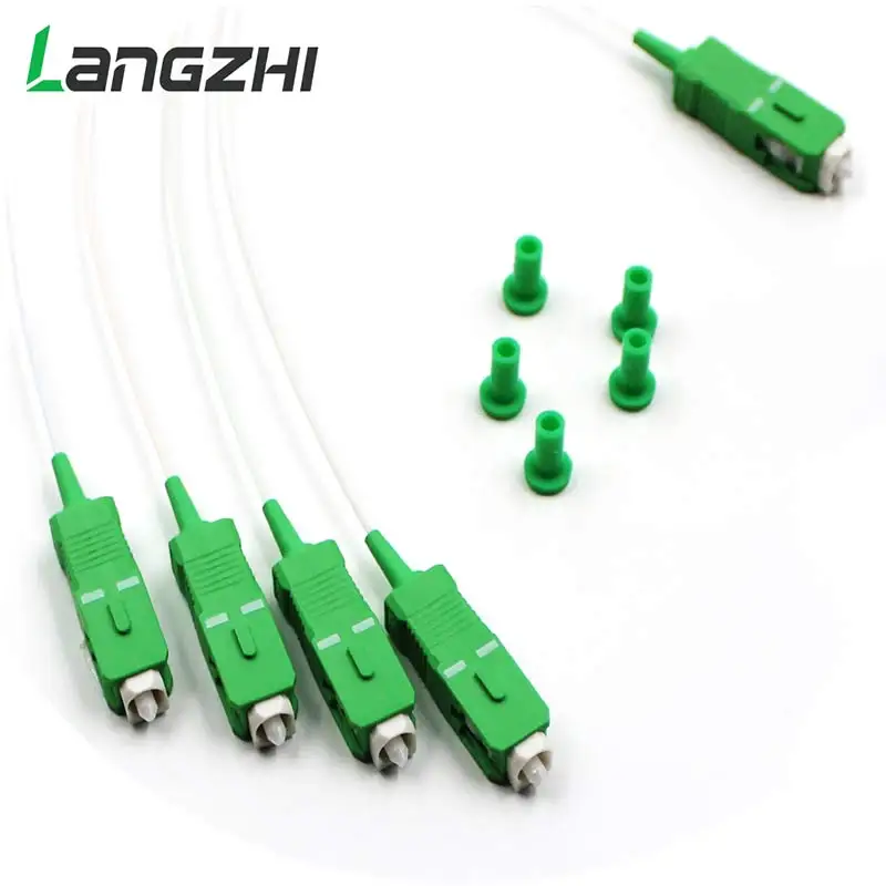 

10pcs New Steel Tube 1x4 Differential Mini Blockless Sc Apc Connector 1*4 Fiber Optic Plc Splitter Wire Harness