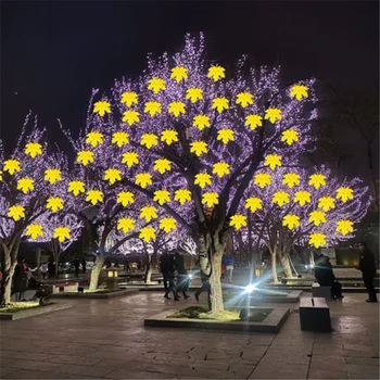 

LED Maple Leaf Outdoor Light Waterproof Holiday LED String Light Street Garden Trees Countyard Shop Christmas Decorative Lamp