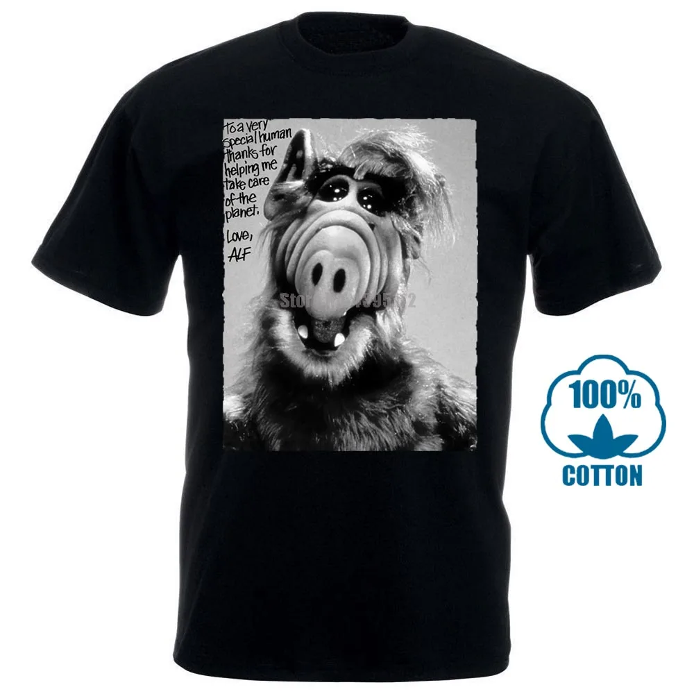 Alf V9 постер телешоу 1986 футболка (белый) все размеры S 3Xl высокое качество Повседневное Детский костюм-тройка с круглым вырезом Hipster с круглым