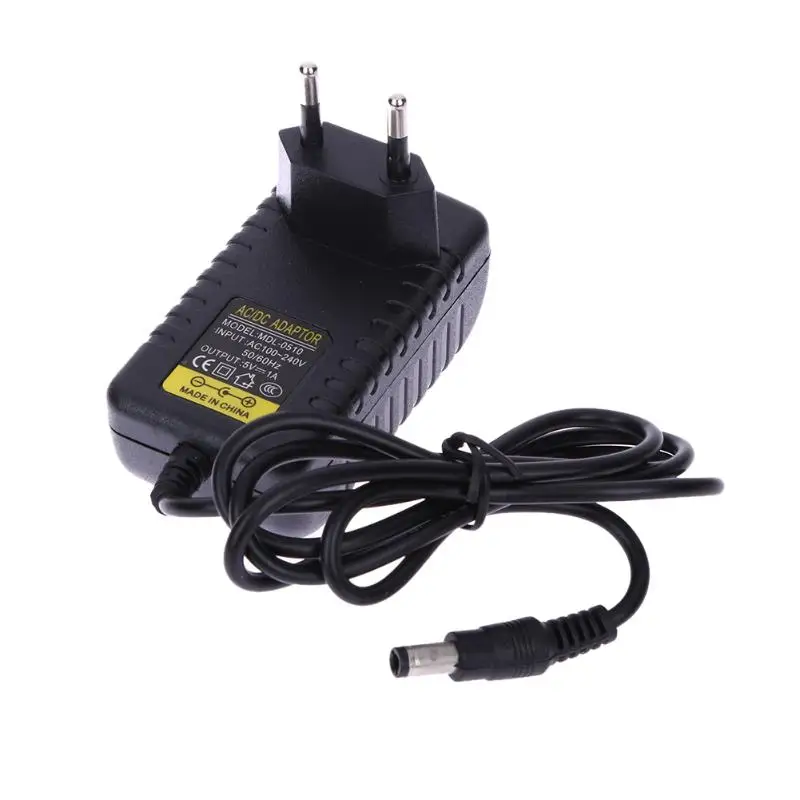 AC 100-240 адаптер конвертер DC 5,5 мм x 2,5 мм 5V 1A 1000mA Зарядное устройство штепсельная вилка европейского стандарта