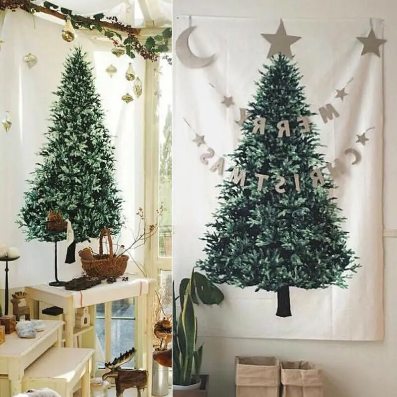 Рождественский гобелен с изображением деревьев, Настенный декор, Рождественский Декор