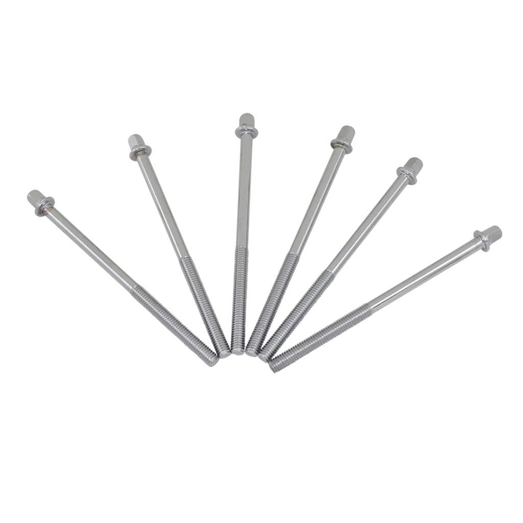Durable 6 Pcs Drum Blots Tension Rods Long Screws Musical Instrument Accessory