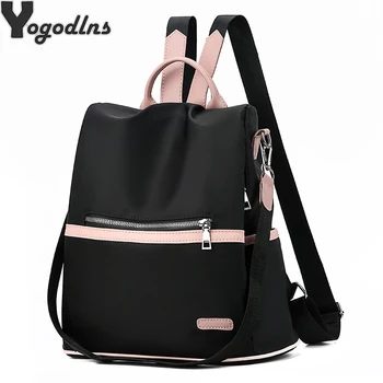 

2020 Casual Oxford Backpack Women Black Waterproof Nylon School Bags for Teenage Girls High Quality Fashion Travel Tote Packbag