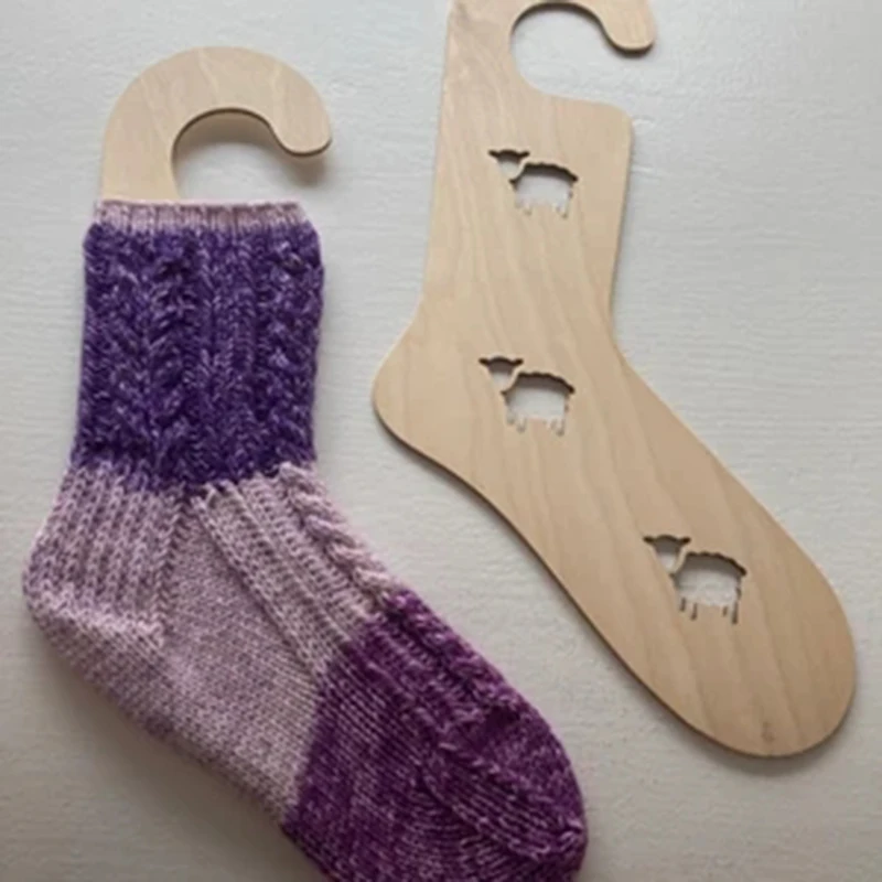 2PCs Natural Wood Sock Blocker For DIY Sock XS-L Knitting Sock Forms Shapes  Knitting Board Tools Gift For Beginners Crafts
